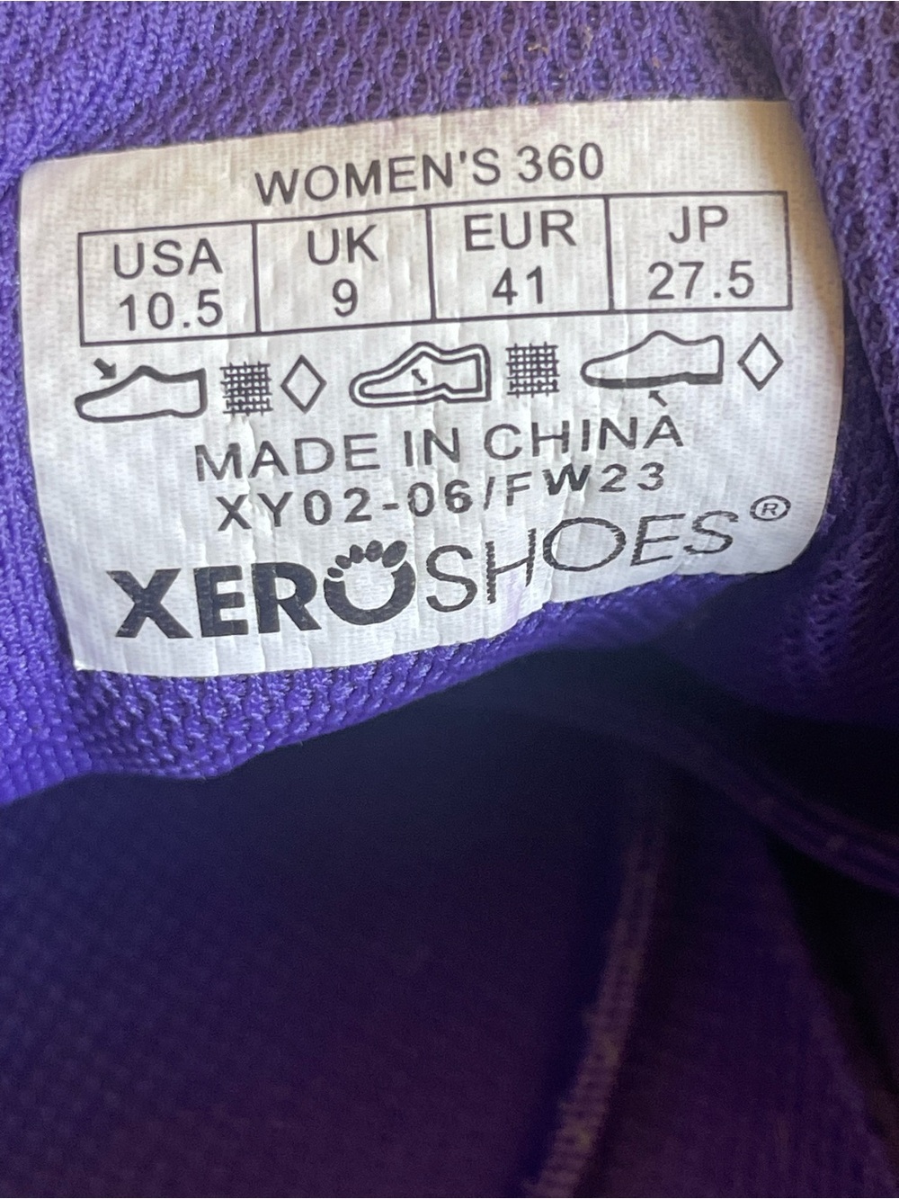 Xero Shoes 360 Womens 10.5 Purple Barefoot Minimalist Cross Training Sneakers - Picture 4 of 15